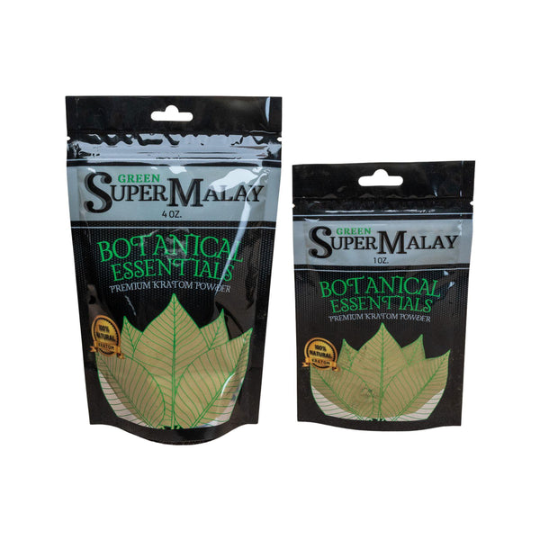 BE Super Green Malay Powder 1oz and 4oz Pack - Kratom City