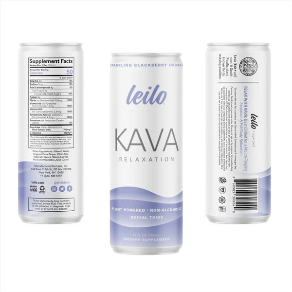 Leilo Sparkling Blackberry Orange Kava Drink - Kratom City