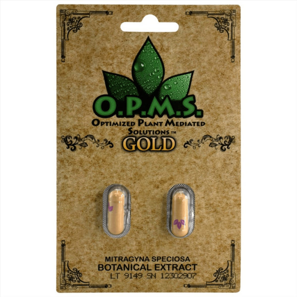 OPMS Gold mitragyna speciosa botanical extract 2ct capsules - Kratom City