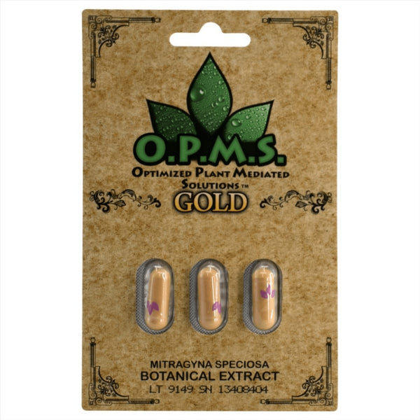 OPMS Gold mitragyna speciosa botanical extract 3ct capsules - Kratom City