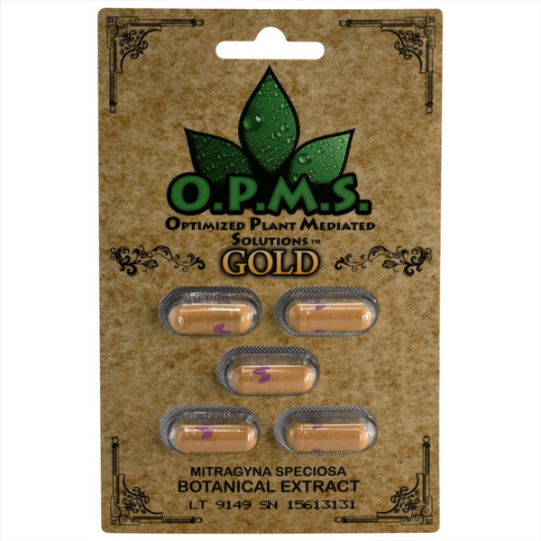 OPMS Gold mitragyna speciosa botanical extract 5ct capsules - Kratom City