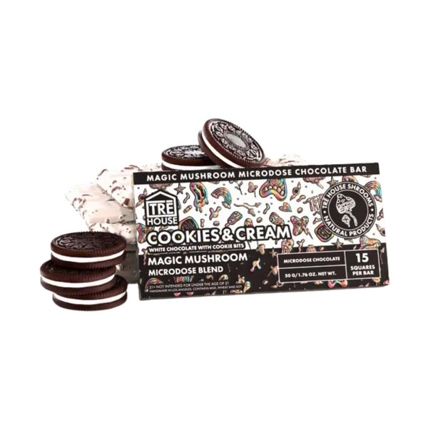 TREHouse Mushroom Cookies & Cream Chocolate Bar - Kratom City