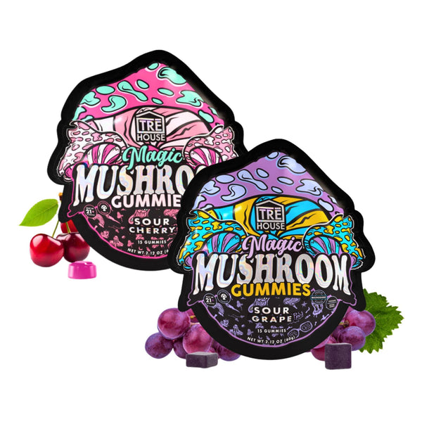 TREHouse Mushroom Gummies Sour Cherry and Sour Grape flavors - Kratom City